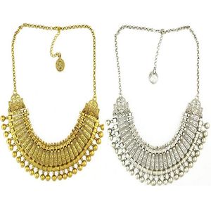 idealway New Vintage Style Silber Retro Golden Carving Round Charm Balls Zamac Jewelry Statement Choker Collar Necklace264p