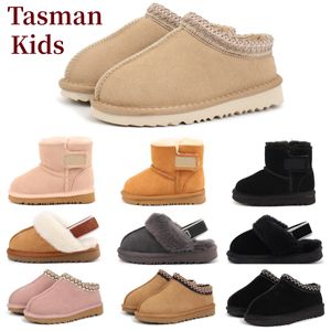 Bambini da ragazzo bambino Tasman tazz stivali stivali peli di peluche in pelle di pecora tieni gli stivali caldi con una caviglia di cartoncino morbida scarpe casual comode belle regali 22-35 EUR