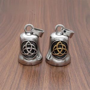 Pendant Necklaces Viking Compass Stainless Steel Accessories Celtic Knot Retro Odin Triangle Valknu Titanium Bell Hip Hop Jewelry2590