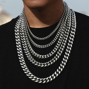 Collana a catena a maglia cubana con gioielli hip-hop da uomo in acciaio inossidabile riempito placcato oro, impermeabile, senza ossidazione