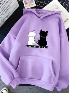 Streetwear Hoodie Sweatshirt Herbst Frühling Langarm Katze Drucken Sweatshirts Casual Pullover Sudadera Mujer 230915