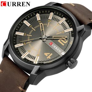 Curren Top marka luksusowy zegarek moda unikalna kwarcowa męska zegarek zegarek skórzany pasek biznesowy Montre Homme reloJ hombre208d