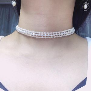 Choker Natural Fresh Water Pearl Chocker Necklace For Women Girl Fashion Jewelry Multi Layers Admitable Clasp Classic Elegant Baby