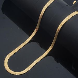 1pcs 4mm 5mm 9mm Men Women Yellow Gold Color White Link Herringbone Necklace Whole Chains Jewelry190u