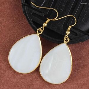 Dangle Earrings KFT Wholesale Natural Crystal Stone Earring Rose Pink Quartz Agates Water Drop Ear Hook Women Jewelry