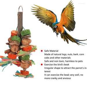 Other Bird Supplies Chewing Toy Multi Colored Corn Cobs Wood Blocks Nuts Bark Hanging Pet Bite For Beak Exercise