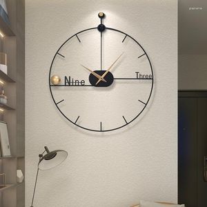 Relógios de parede luxo silencioso moderno sala de estar arte criativa grande mecanismo de relógio de metal decoração de casa estética reloj de pared