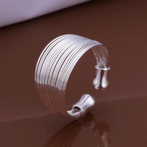 Mehrzeiliger Schmuckring aus Sterlingsilber für Damen WR018, modisches 925er-Silberband Rings231K