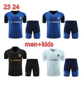 2023 24 Kids Marseilles Trasticuit Payet Soccer Jersey Men Training Suit 23/24 Olympique de Marseilles Surverement Maillot Foot Short Sport
