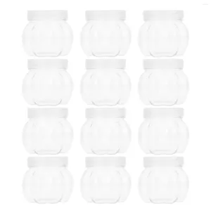 Storage Bottles 12 Pcs Pet Pumpkin Jar Transparent Gift Jars Holder Cookie Container Candy Case The Child Food