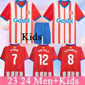 2023 2024 Girona fc Men Kids Kits Kits Cootcer Jerseys 23 24 Tsygankov Castellanos Riquelme Stuani Arnau David Lopez Ivan Martin Top Camisa de Futebol قميص