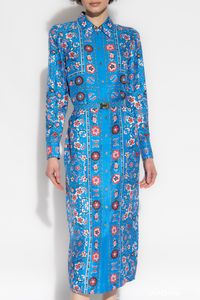 2023 Autumn New Polo Print with Belt Long Sleeve Dress