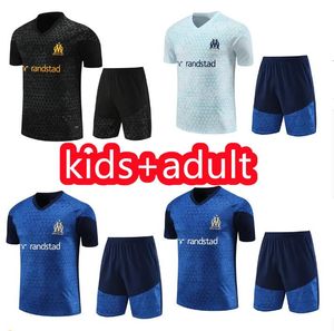 2023 2024 neue Kinder Männer Marseille Trascksuit PAYET Fußball Jersey Trainingsanzug 23 24 Olympique de Marseille Survêtement Maillot Fußball Kurzarm Sportbekleidung