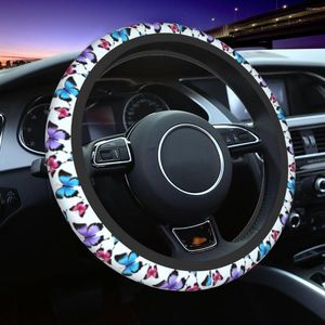 Steering Wheel Covers Blue Butterfly Car Cover 38cm Soft Butterflies Auto Protector Colorful Car-styling Accessories