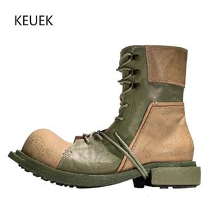 Boots Luxury Design Genuine Leather Motorcycle Men Work Shoes Fashion Business Comfortable Desert Chelsea Ankle 5C 230928