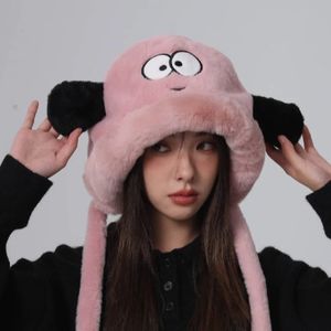 Beanieskull Caps Cartoon Puppy Plush Hat For Women Autumn Winter Thicked Warm Ear Protective 230928