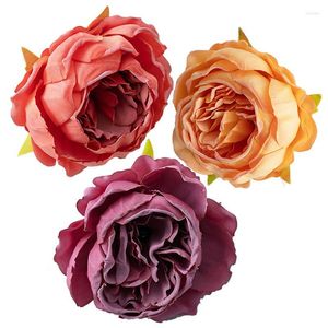 Dekorativa blommor 5.5 cm Peony Heads Silk Artificial Wedding Home Decor Diy Wreath Scrapbook Gift Box Flower Handgjorda hantverk