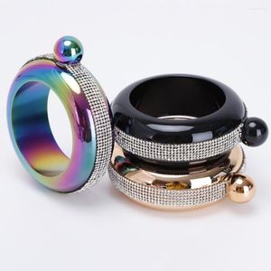 Hip Flasks 3.5oz Hidden Bracelet Whiskey Flask Stainless Steel Round For Alcohol Wine Bottle Bridesmaid Gift Drinkware