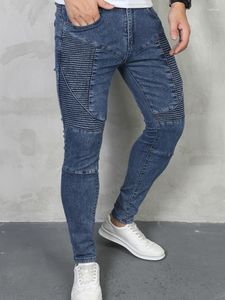 Jeans da uomo Fashion Street Style Skinny Y2k Pantaloni da uomo in denim tinta unita lavati vintage Pantaloni da uomo da cowboy a matita slim fit casual