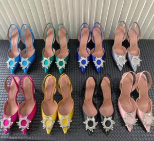 Designer Sandals Amina muaddi Begum Crystal Buckle Stained Pumps Shoes Spiral Heels Sandals Women Luxury Designers Dress shoe Eveni