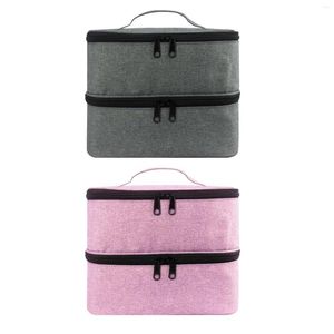 保管バッグ二重層マニキュアバッグ化粧品用エッセンシャルオイル用のポータブルボックス