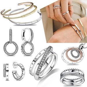 Cluster Rings 925 Sterling Silver Open Bracelet Suitable For Original Ring DIY Ladies Simple High Jewelry Gifts