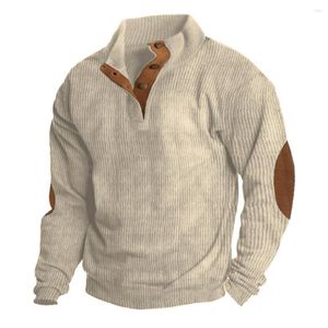 رجال الرجال للرجال من النوعية الرجعية زر الترقيع الكلاسيكية متعددة الاستخدامات طوق الخريف pullover sudaderas para hombres