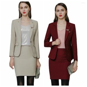 Two Piece Dress Korean High Quality Autumn Formal Blazer Women Business With Sets Work Wear Office Suits Female Uniform Skirt Jacket