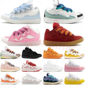 Designer 90-talets extraordinära sneaker mesh vävd snörning lavins skor stil präglad läder trottoarkant lavins sneakers mens kvinnor i nappa kalvskinn gummiplattform sula