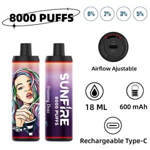 10 Geschmacksrichtungen zur Auswahl, E-Liquid-Saft, Einweg-Vape-Stift, Zigarettenstange, Mesh-Spulenstift, Shisha 8000 9000 Züge, 0 % 2 % 3 % 5 % Kiwi-Erdbeer-Großhandel Pod E-Zigarette