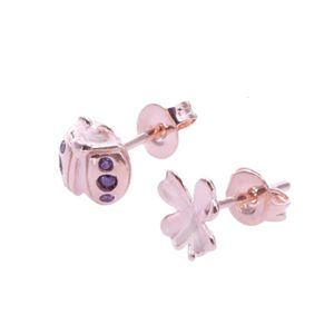 Orecchini Panda Designer Luxury Fashion Donna Rosa dorata Lucky Clover e orecchini coccinella Orecchini femminili in argento sterling con coccinella Trifoglio femminile