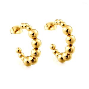 Серьги-кольца из нержавеющей стали, геометрические витые C-образные формы для женщин и девочек, золотой цвет, модные корейские серьги-гвоздики, винтажные ювелирные изделия, вечерние