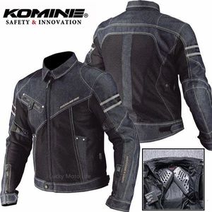 メンズジャケットkomine JK006ジャケットスプリング通気性デニムメッシュレーシングライド高性能ドロップレジスタンス衣料品バイクジャケット230928
