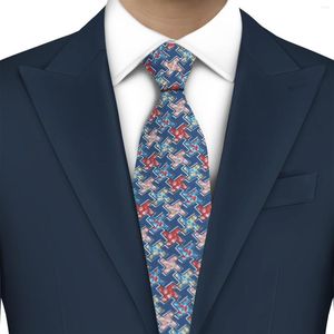 Bow Ties LYL 7CM Blue Men Tie Vintage Floral Geometry Print Necktie Mens Wedding Business Meeting Suit Shirt Daily Wear Accessories