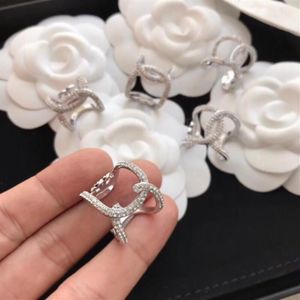 Full diamond open ring Women's Dangle Luxury C Brand ring for Women Anniversary Gift Wedding Jewelry for Bride with box226s