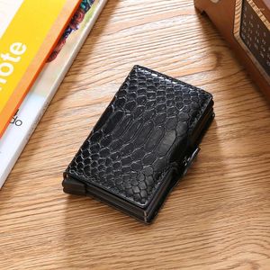 Card Holders Smart Men Wallets Money Bag Magic Trifold Mini Slim Wallet Male Small Leather Thin Snake Purses Anti Theft Walet