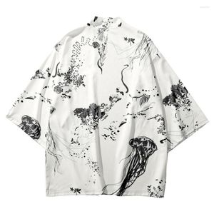 Roupas étnicas Dos Desenhos Animados Medusa Impresso Streetwear Verão Casual Japonês Kimono Beach Shorts Yukata Harajuku Cardigan