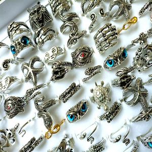 Whole 50PCS Top alloy Mix fashion punk Rings Women's Men's Exquisite Finger Ring Jewelry Lot2082