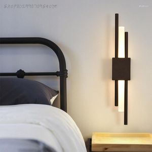 Wall Lamp Postmodern Minimalist Bedroom Bedside Living Room Decor Line Designer Luxury Creative Indoor Lighting For Home