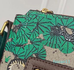 Messenger väska man designer crossbody axel handväskor fyrkantig liten handväska kvalitet duk äkta läder guld hårdvara röd grön väv rem handväskor