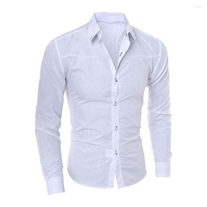 Koszulki mężczyzn męskie MENS LAPEL BUTN BUTN BUSINT BIZNES Profesjonalne prace Formalne impreza Slim Tops Casual