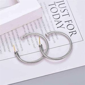 Gold Stud Earring Jewelrys Fashion Hoops White Dy Silver Women Jewelry ed Thread Earrings Designers Versatile Plated Needle T225a