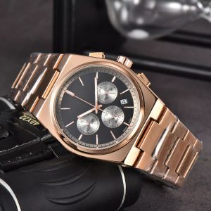 2023 Tutti i quadranti di lavoro Data automatica TISSO PRX Orologi da uomo Luxury Fashion Mens Full Steel Band Movimento al quarzo Orologio in oro argento per il tempo libero orologio da polso orologio di lusso