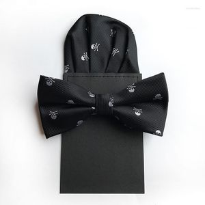 Bow Ties Shantou Druk krawat kwadratowy szalik 2 zestawy mody garnitur męski zestaw halloweenowych akcesoria do ręczników kieszonkowych