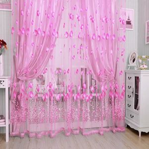 Cortinas transparentes 200 100 cm Modern Tulle Roxo Crianças Quarto Porta Curta Janela de Cozinha Crianças Drape 230928