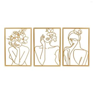 Garden Decorations Metal Wall Art Decor Sculpture Display Artwork Woman Line Drawing