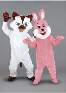 Tamanho do adulto Alta qualidade Cat and Bunny Mascot Costume de Natal Halloween Animação de Halloween Props