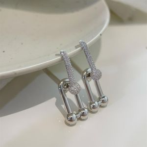 orecchini pendenti con strass resistenti all'usura in argento 925 di alta qualità per donne di grandi dimensioni225w