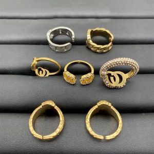 Moda carta g banda anéis bague bijoux para senhora feminino festa de casamento amantes anel presente noivado jóias 311m