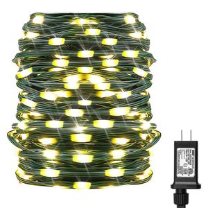 24V Tensione di sicurezza Cavo verde LED String light 10M 20M 50M 100M Ghirlanda di Natale Luci natalizie per alberi di Natale Festa di nozze Decor205A